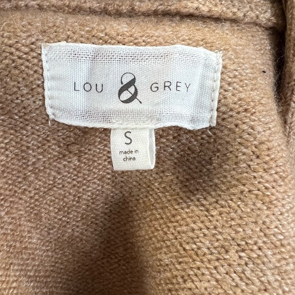 Lou & Grey Camel Tan Long Bell Sleeve Tight Knit Open Cardigan Oversized Size S - Picture 7 of 9